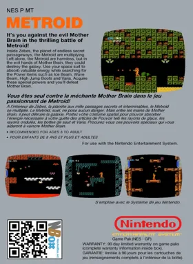 Metroid (Europe) box cover back